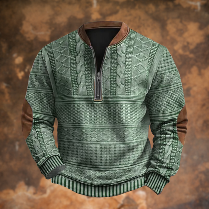 Casual Knitted Sweater with Zipper Detail