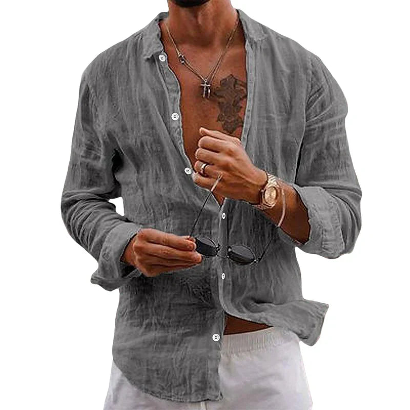 Casual Linen Shirt Long Sleeves