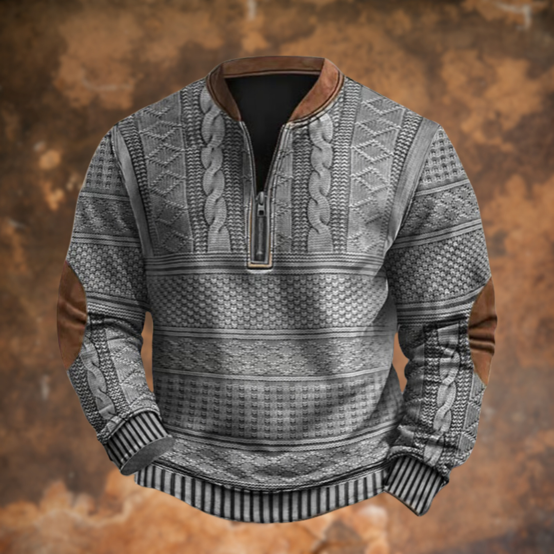 Casual Knitted Sweater with Zipper Detail
