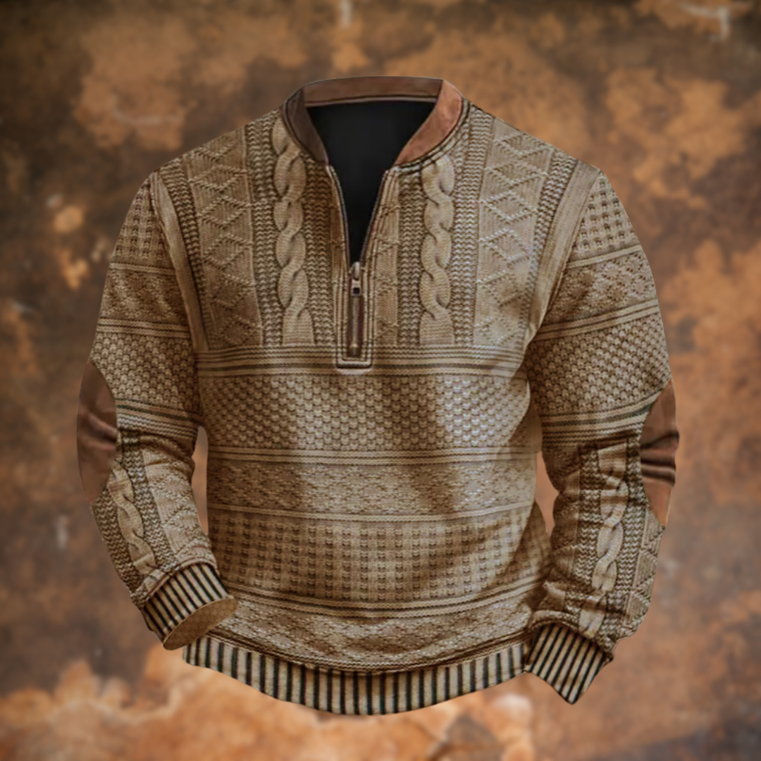 Casual Knitted Sweater with Zipper Detail