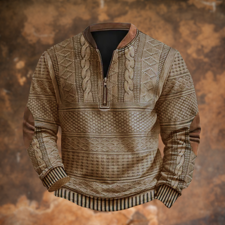Casual Knitted Sweater with Zipper Detail