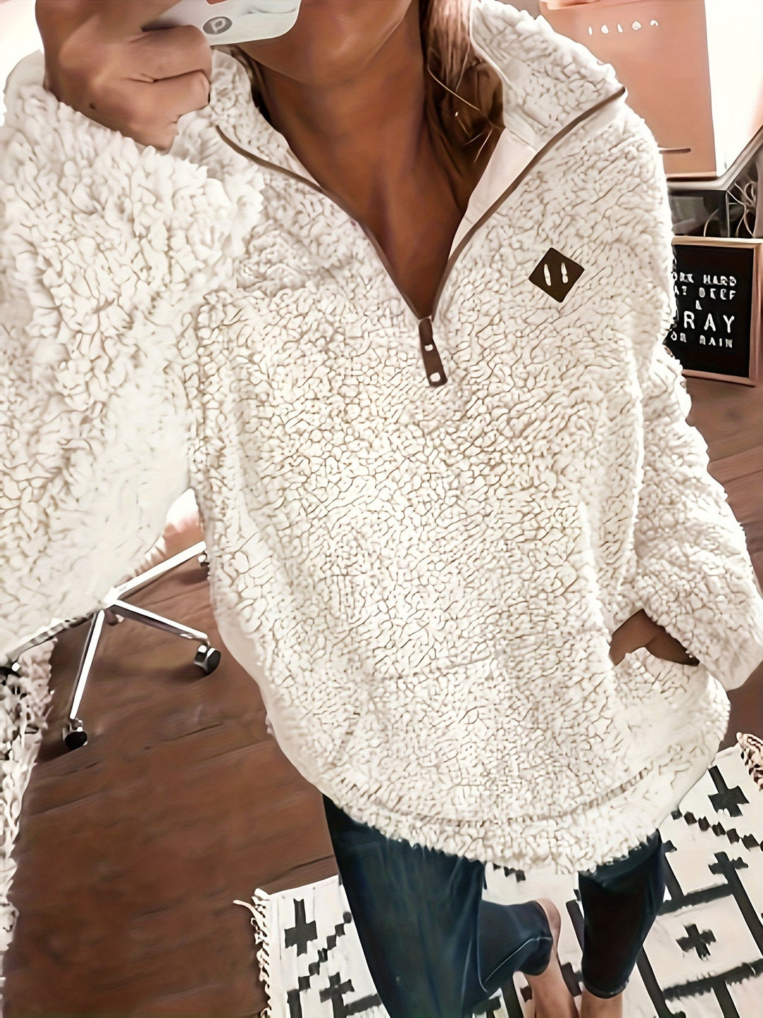Warm Teddy Coat / Sweater with Zipper