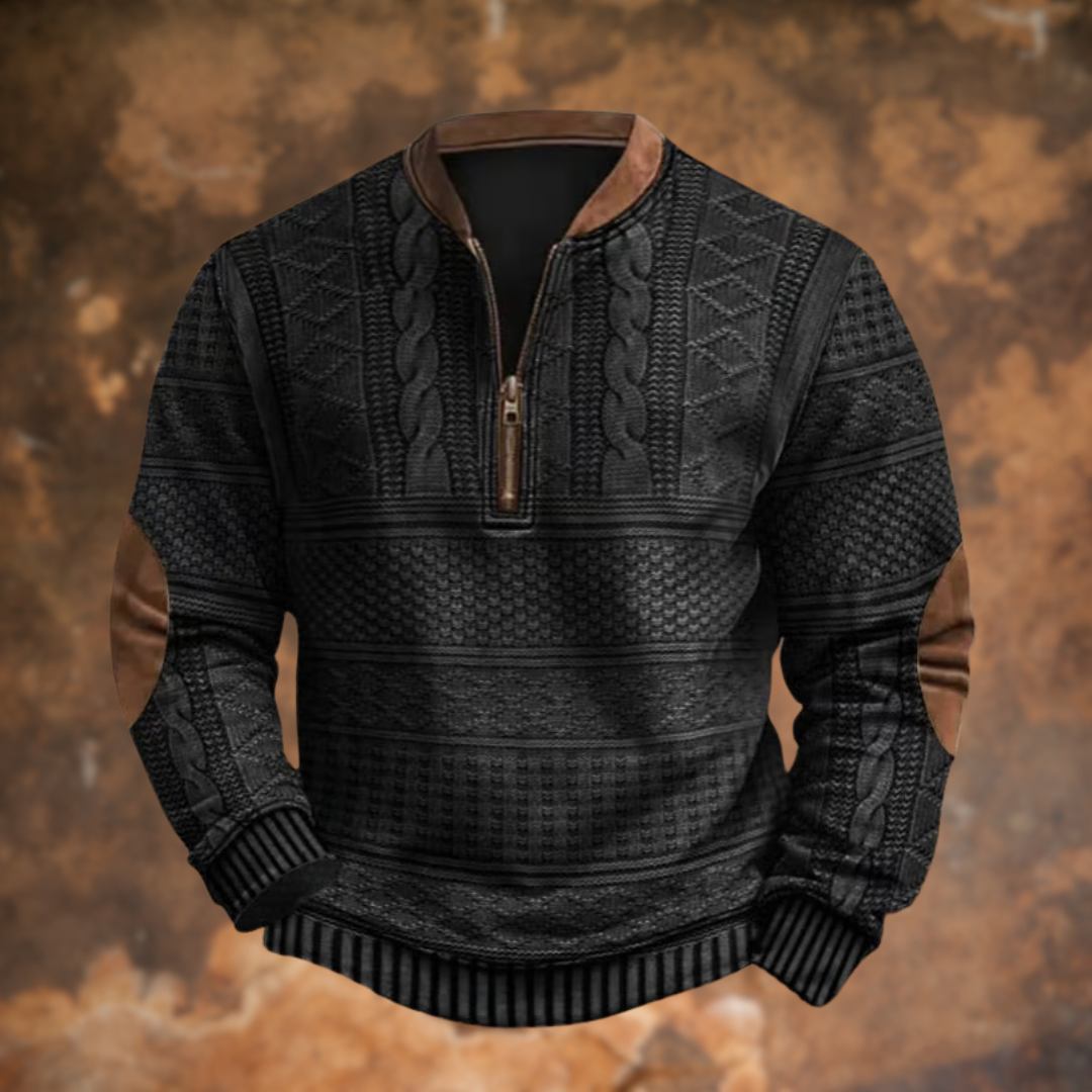 Casual Knitted Sweater with Zipper Detail