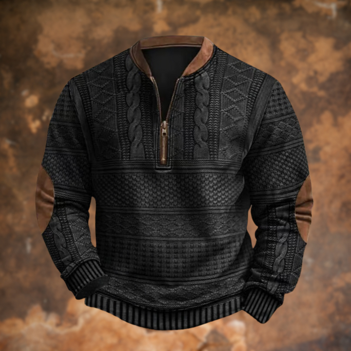 Casual Knitted Sweater with Zipper Detail