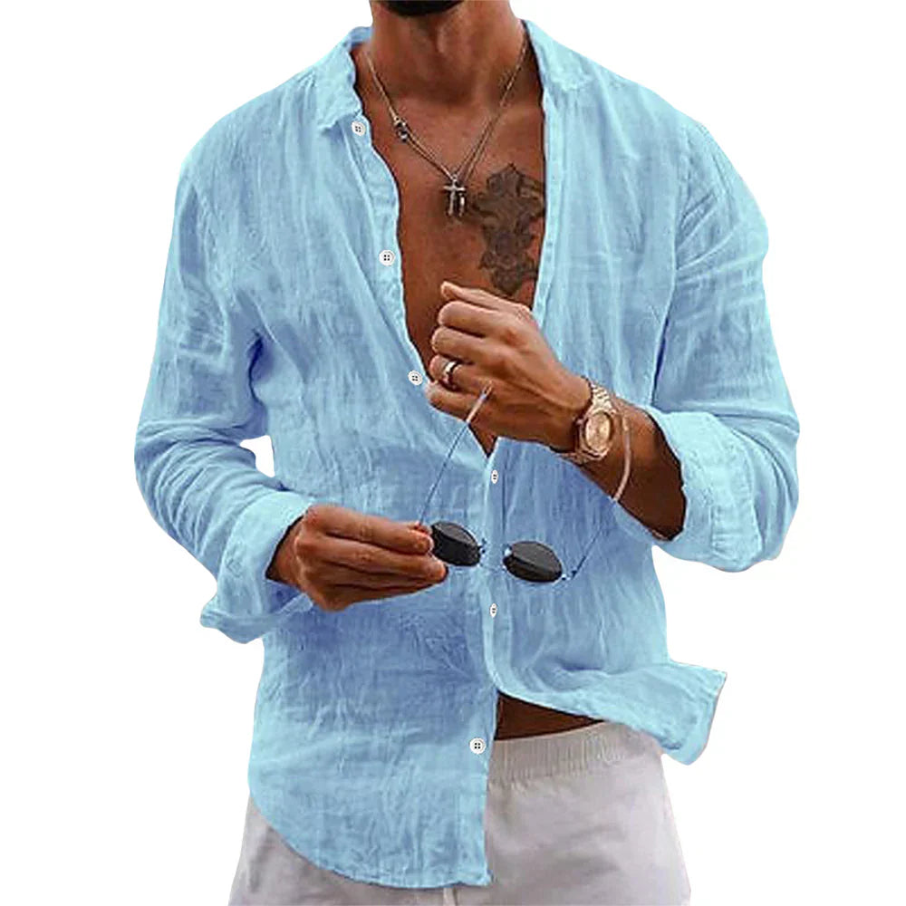 Casual Linen Shirt Long Sleeves