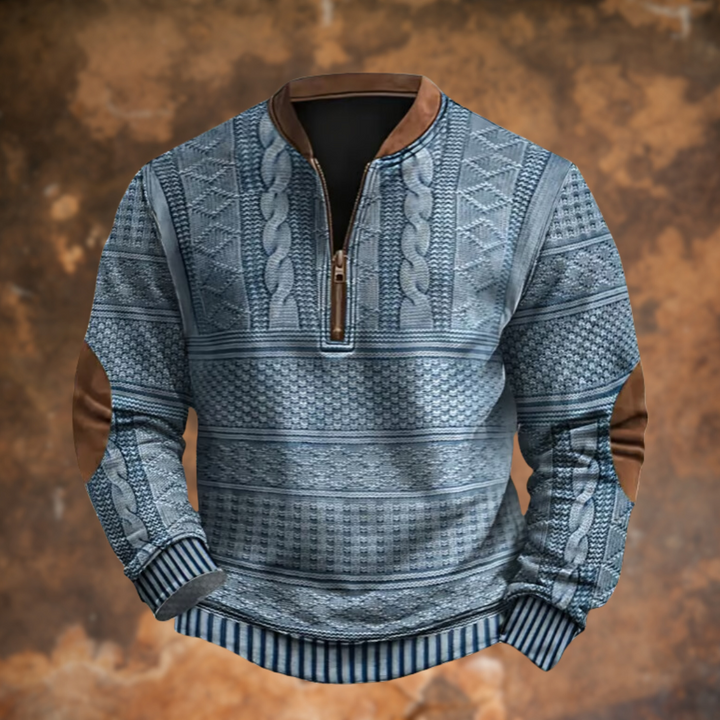 Casual Knitted Sweater with Zipper Detail