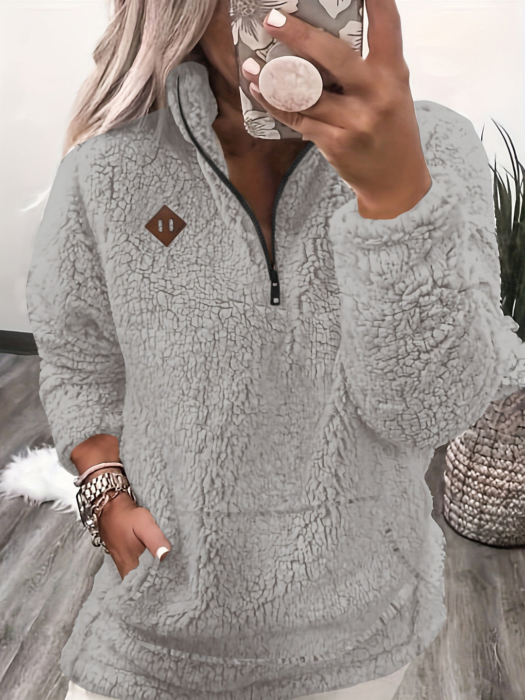 Warm Teddy Coat / Sweater with Zipper