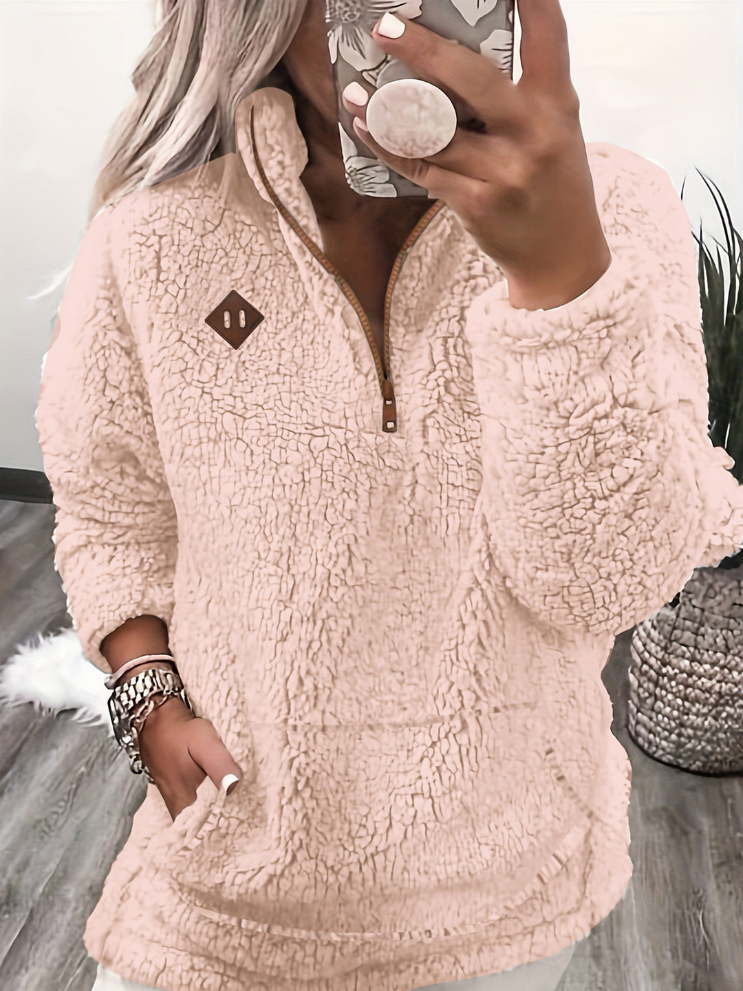 Warm Teddy Coat / Sweater with Zipper