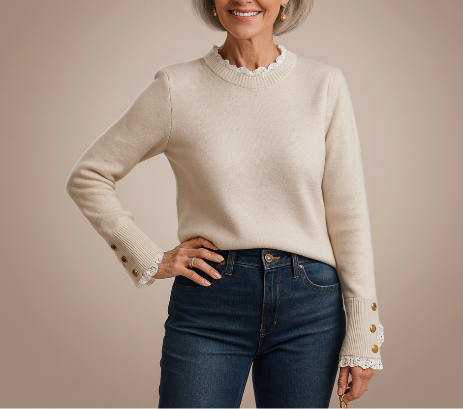 Cerisea | Lace-Detail Sweater