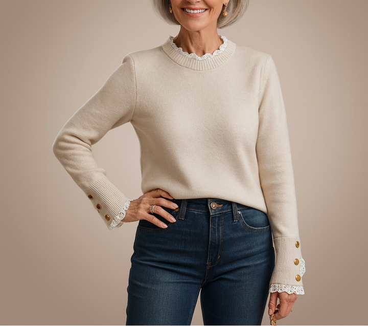 Cerisea | Lace-Detail Sweater