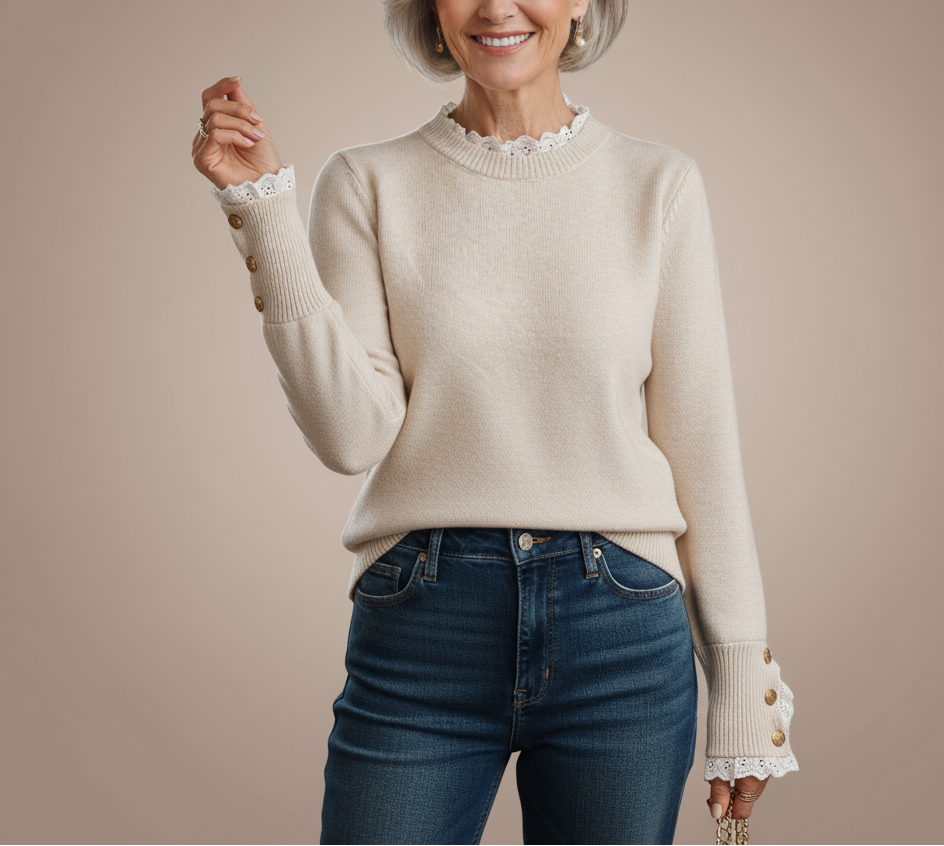 Cerisea | Lace-Detail Sweater