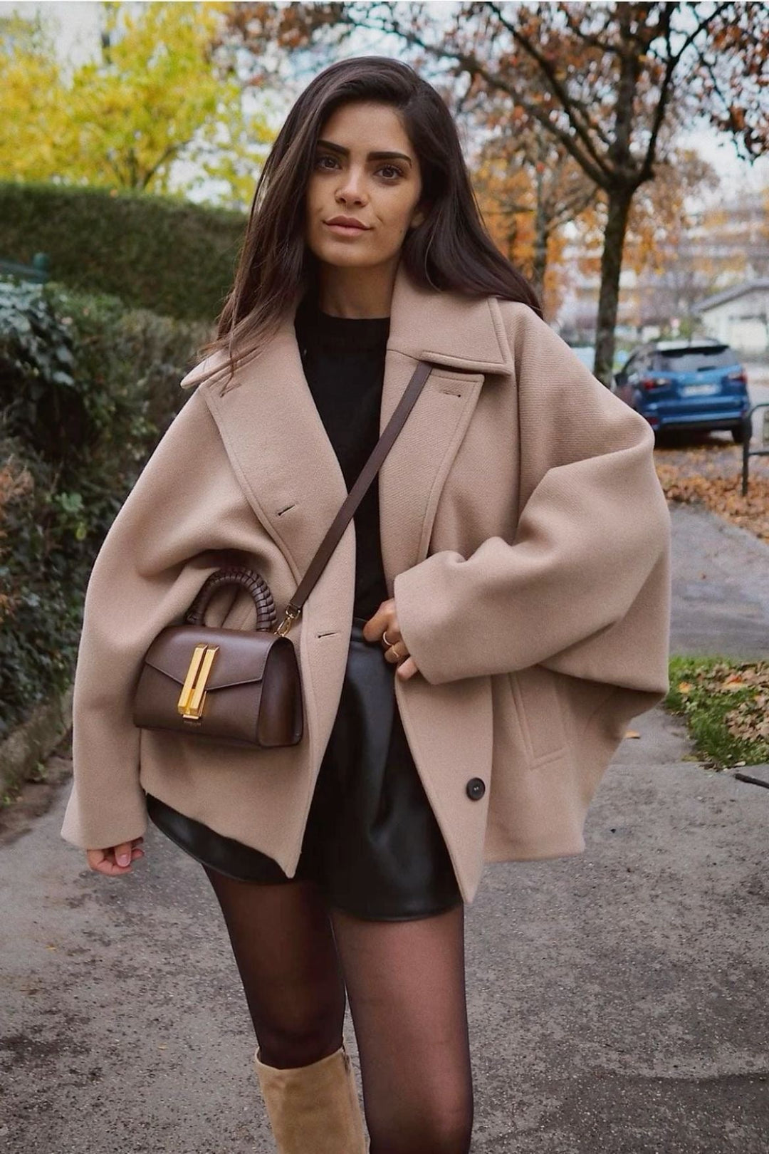 Oversized Women's Wool Blend Coat 