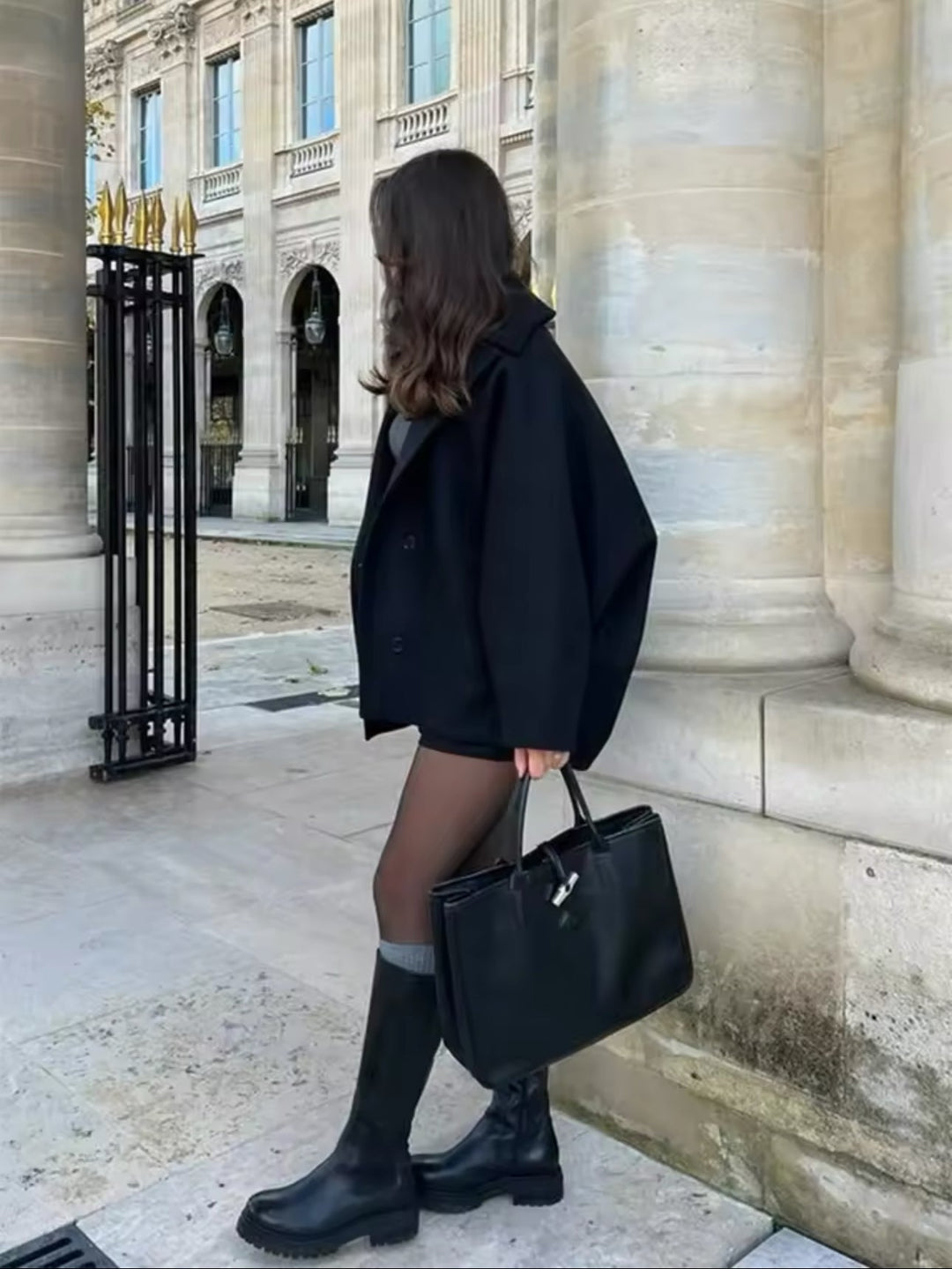 Oversized Women's Wool Blend Coat 