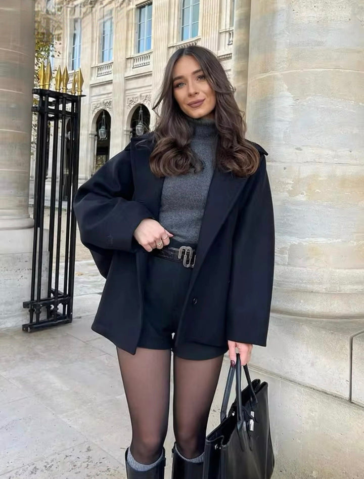 Oversized Women's Wool Blend Coat 