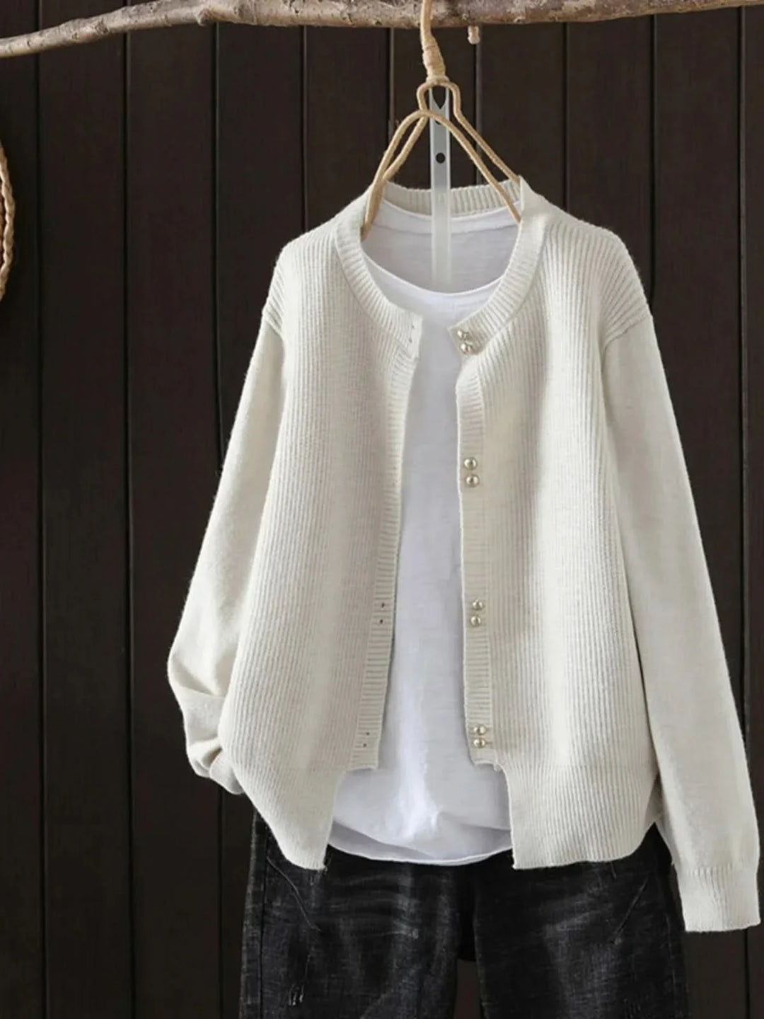 Coralie | Pearl Button Cardigan