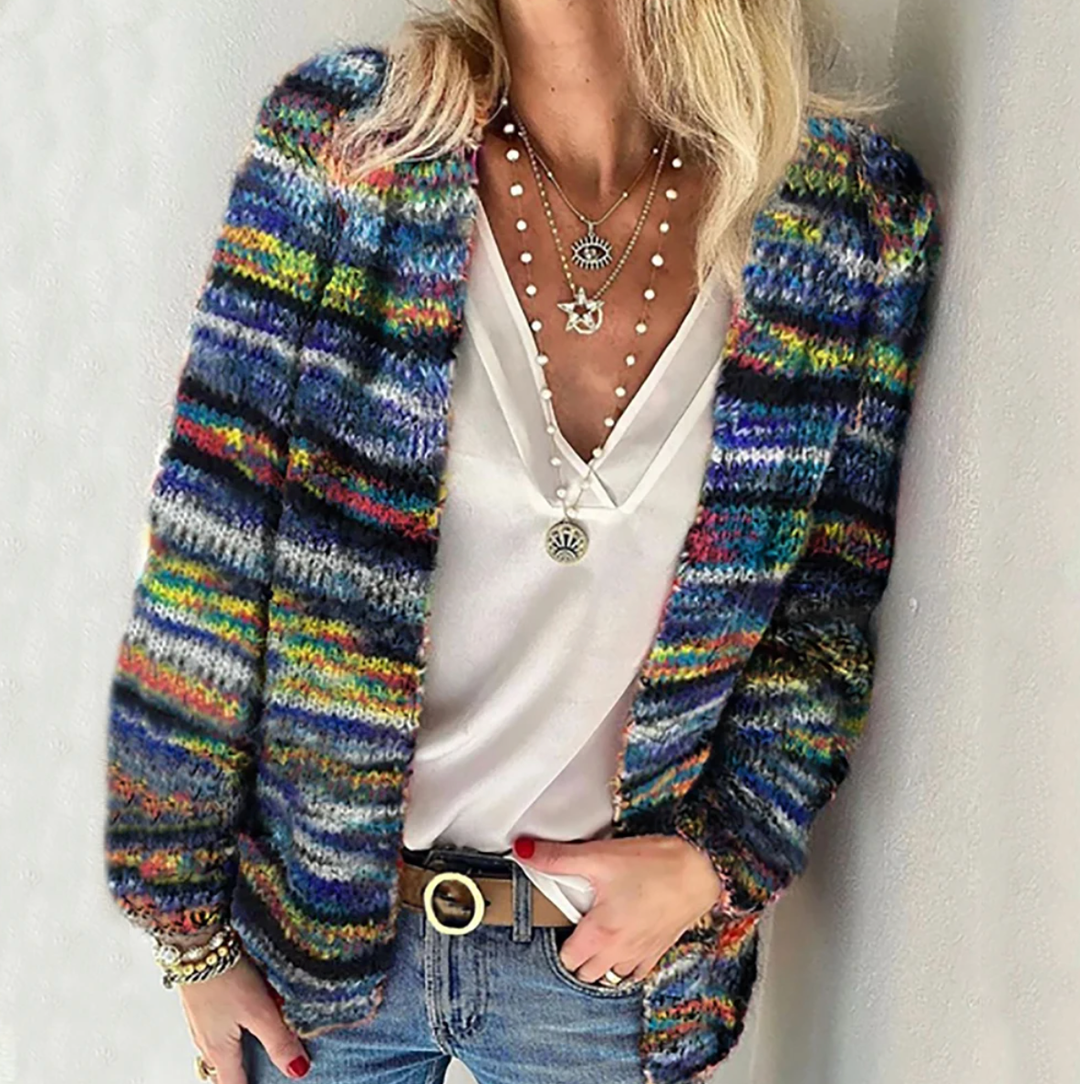 Selvianne | Cozy Multicolor Knit Cardigan