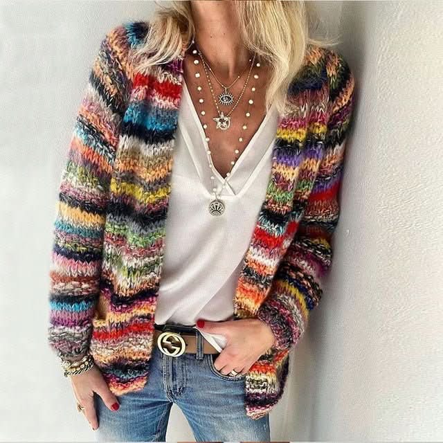 Selvianne | Cozy Multicolor Knit Cardigan