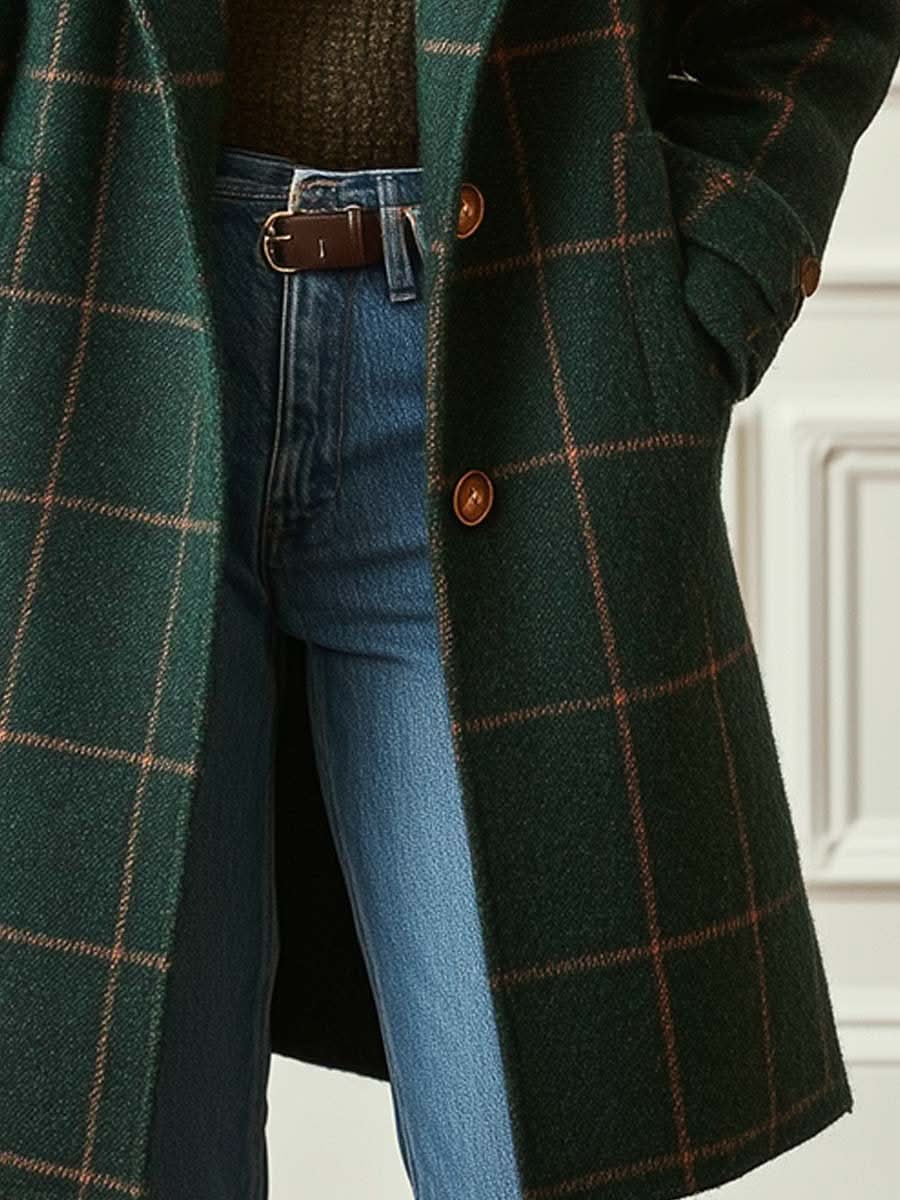 Cyralie | Plaid Tweed Coat 