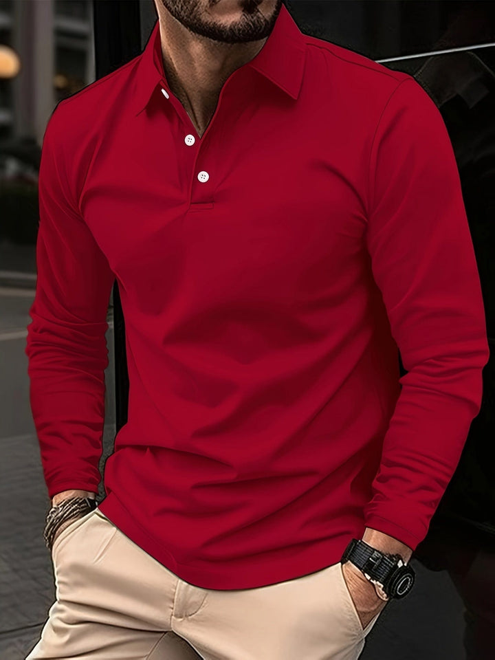 Comfortable Long Sleeve Polo Shirt 