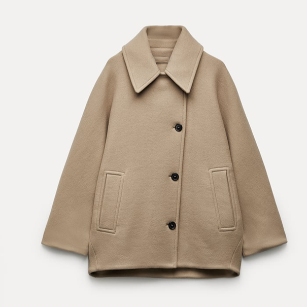 Oversized Women's Wool Blend Coat 