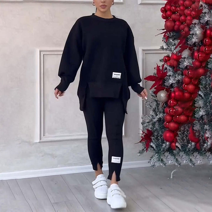Casual Women Sweatshirt Leggings Set