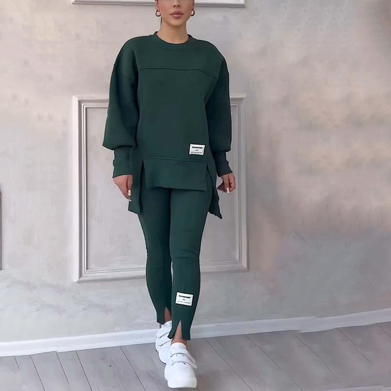 Casual Women Sweatshirt Leggings Set