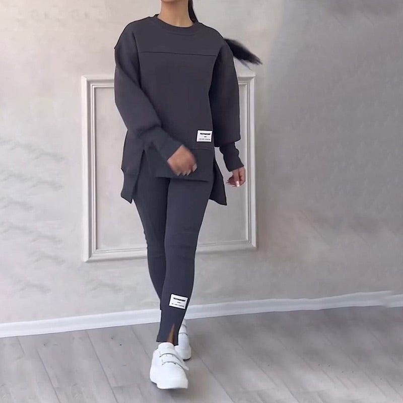 Casual Women Sweatshirt Leggings Set
