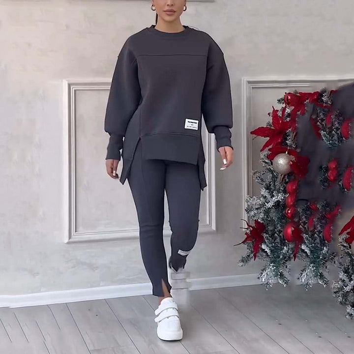 Casual Women Sweatshirt Leggings Set